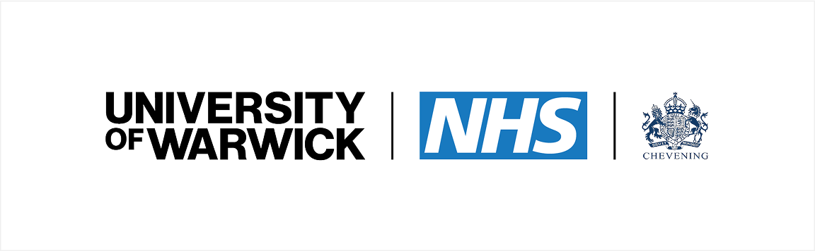 University of Warwick wordmark with NHS lockup.