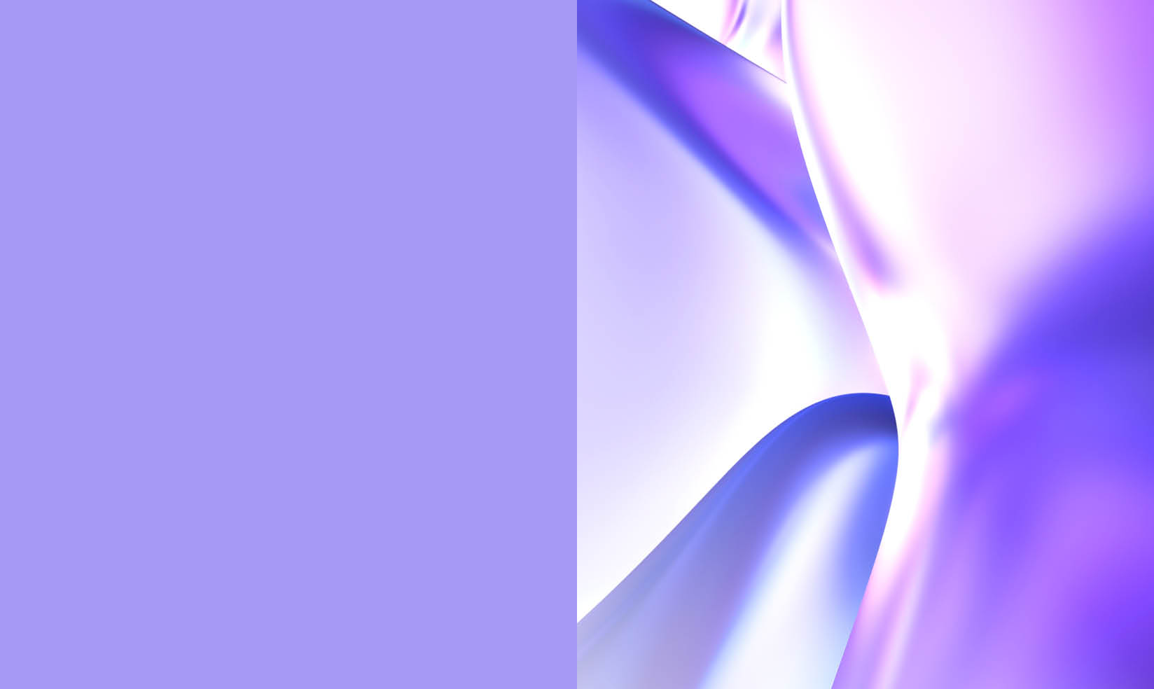 Visual that contains a lavender background to the left and an image that has a lavender hues to the right.