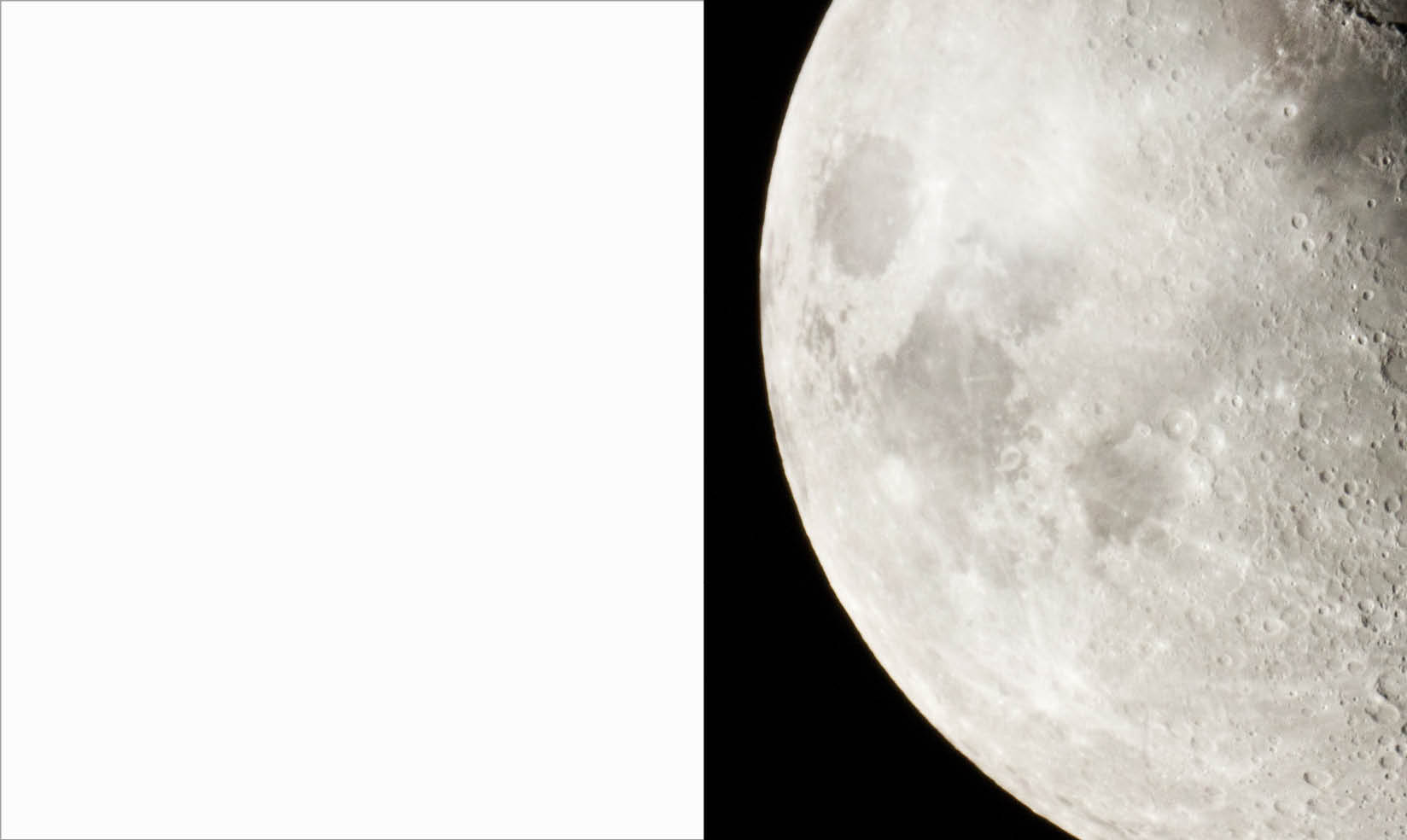 Visual that contains a white background to the left and an image that has a white hues to the right.
