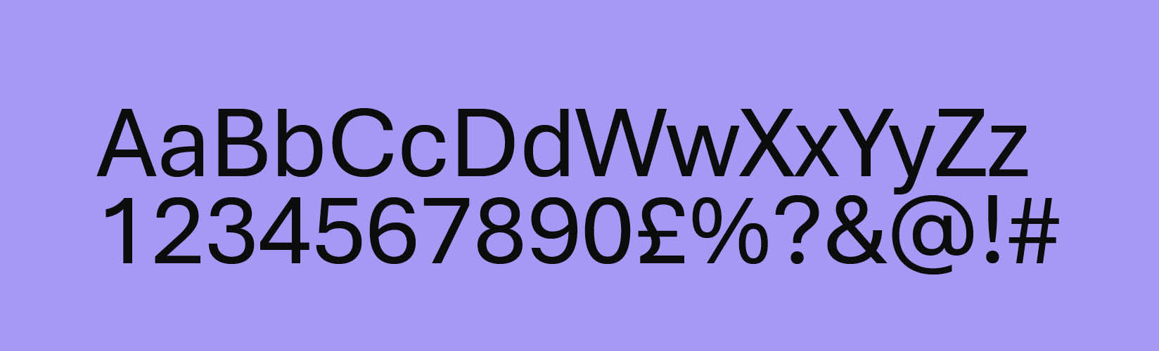 Substitute System Typeface; Aptos regular example