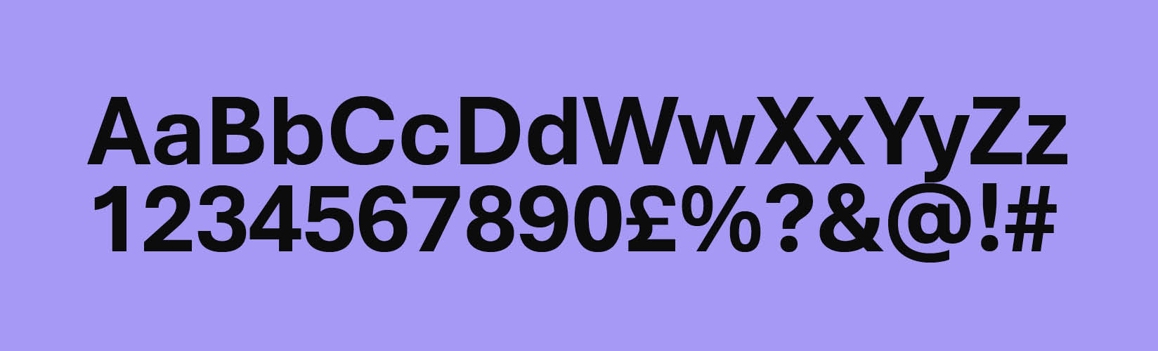 Substitute System Typeface; Aptos bold example