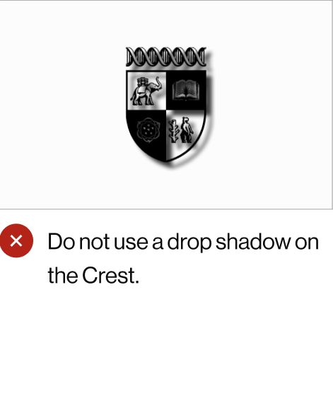 Do not use a drop shadow on the Crest.
