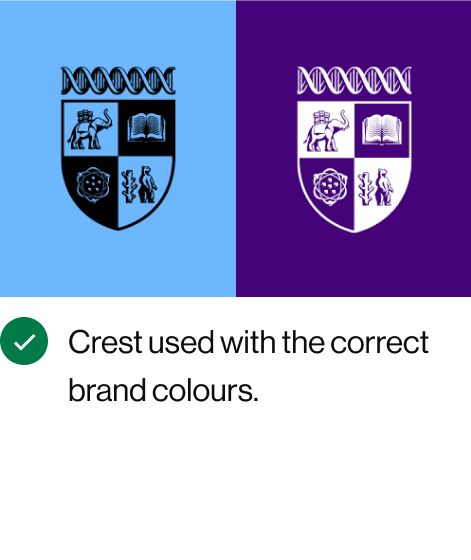 Crest used with the correct brand colours.