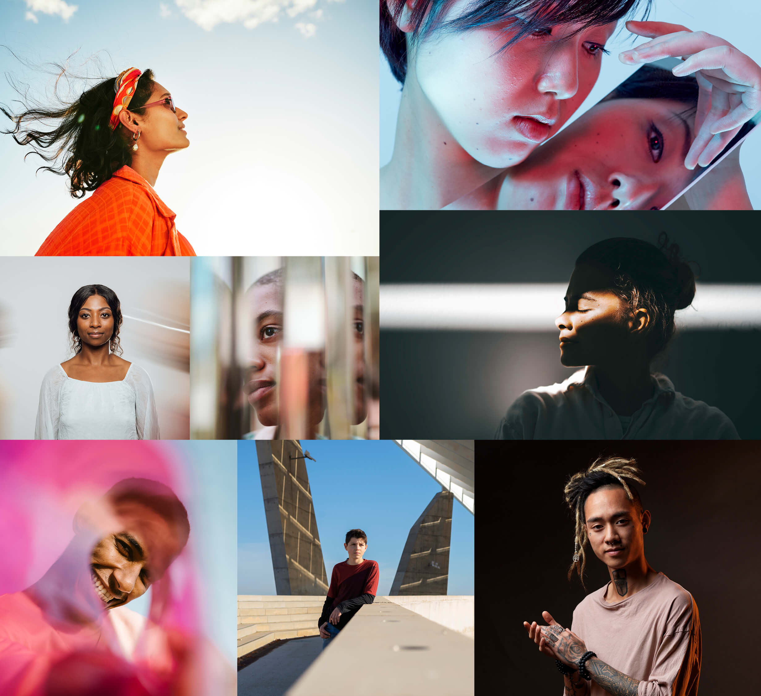 A composite image demonstrating unconventional use of photography within the people powered hero tier 