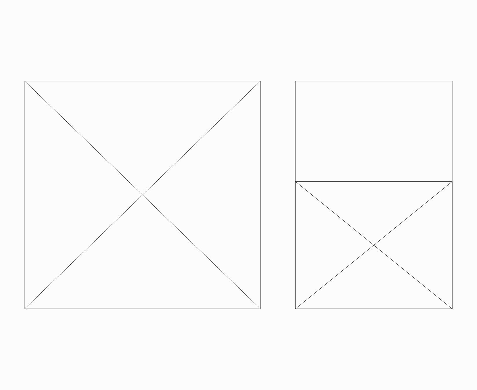 A visual explaining different grid layouts that can be used to create brand creative.