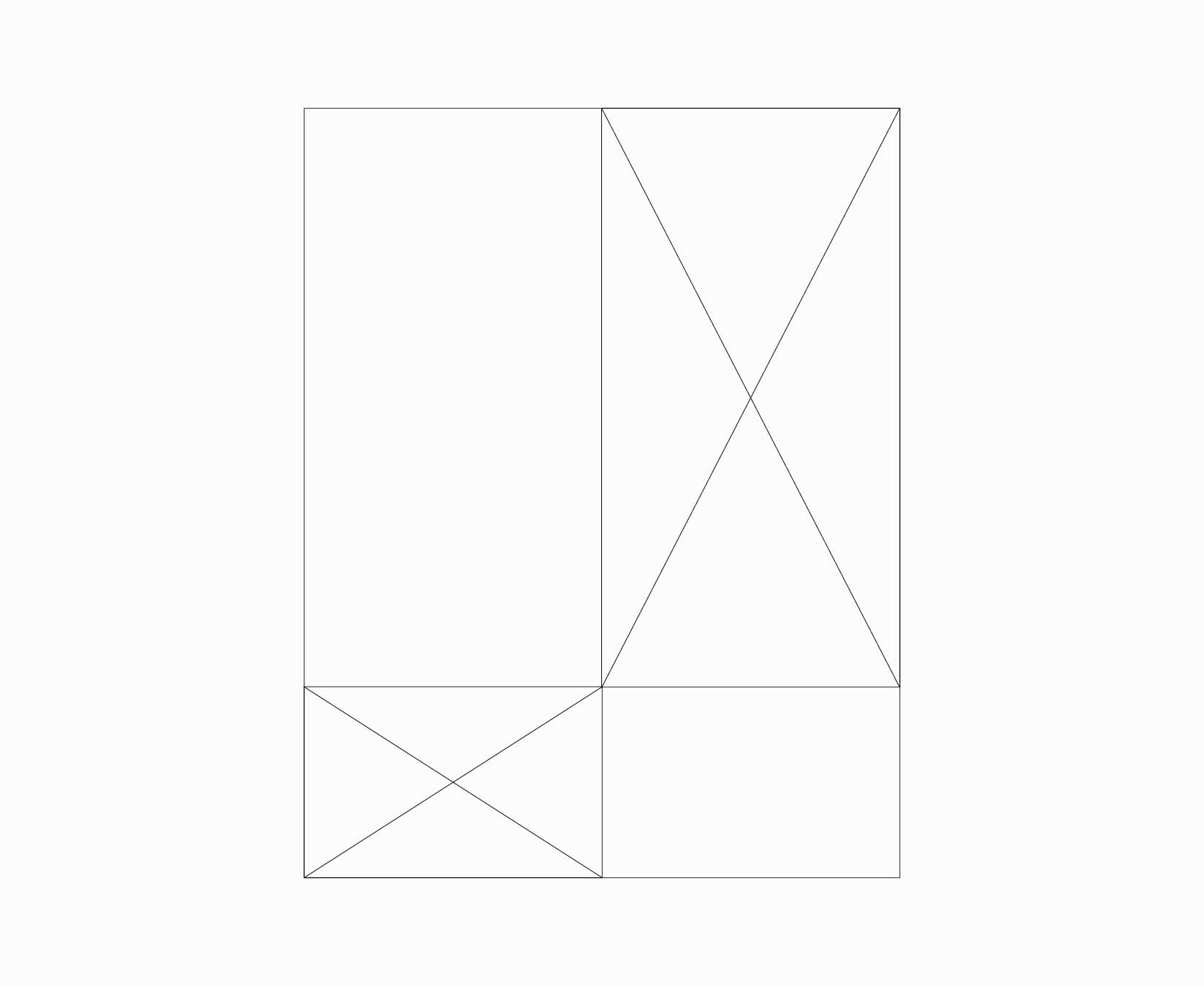 A visual explaining different grid layouts that can be used to create brand creative.