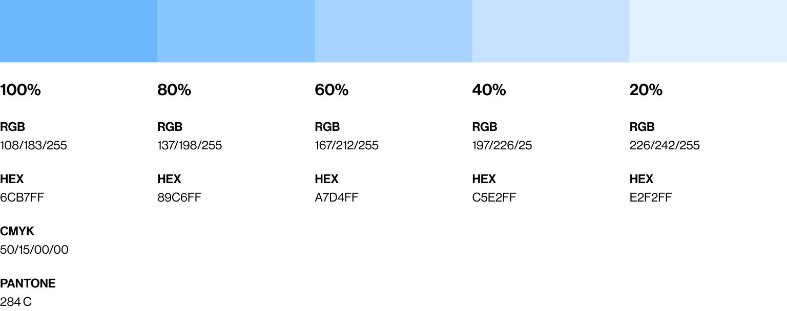 Colours Tints & Breakdowns: blue