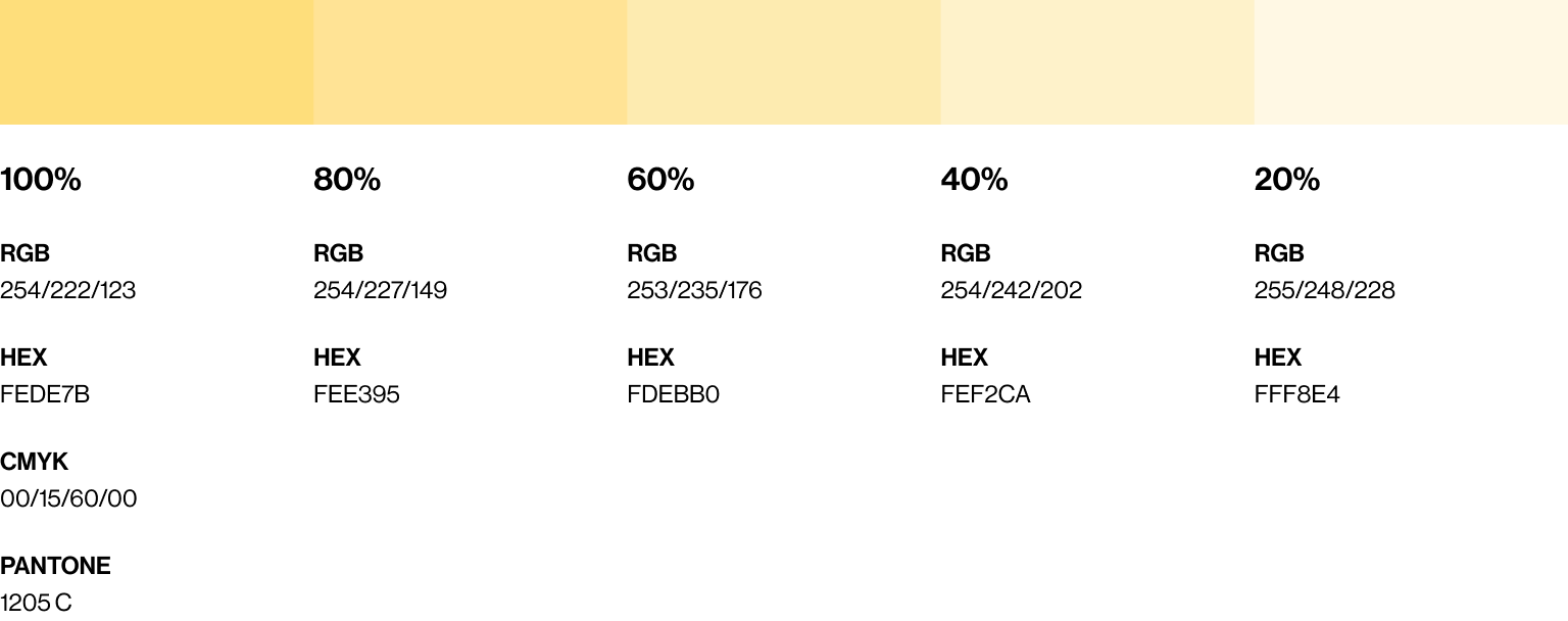 Colours Tints & Breakdowns: yellow