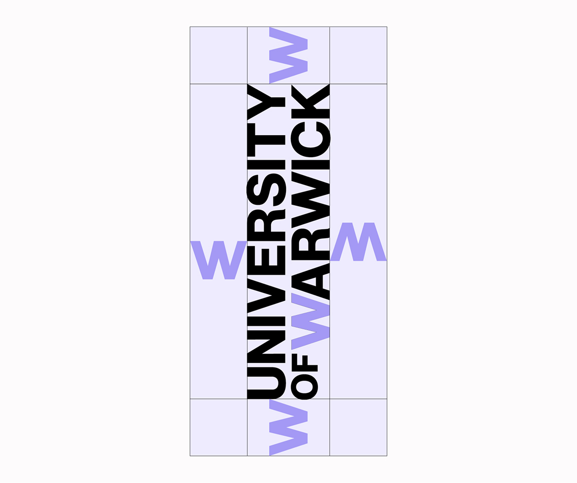 Clear space for vertical university of warwick wordmark.