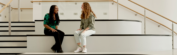 Students in conversation at the University of Warwick.