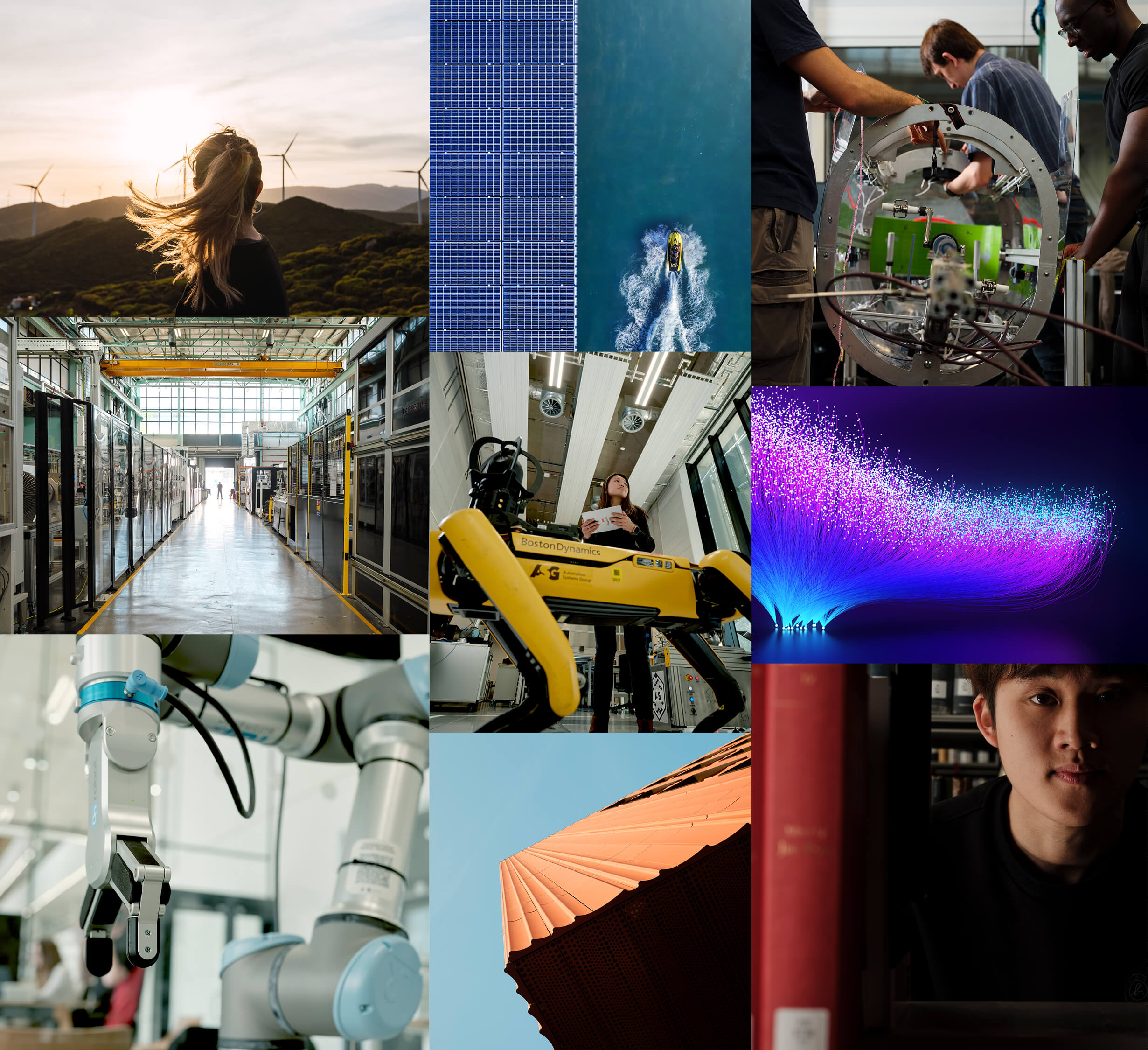 A composite image demonstrating unconventional use of photography within the active innovation hero tier 